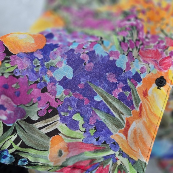 VTG Studio Collection Shirt Floral Print Button Down Women's Large Made in USA - Picture 5 of 9